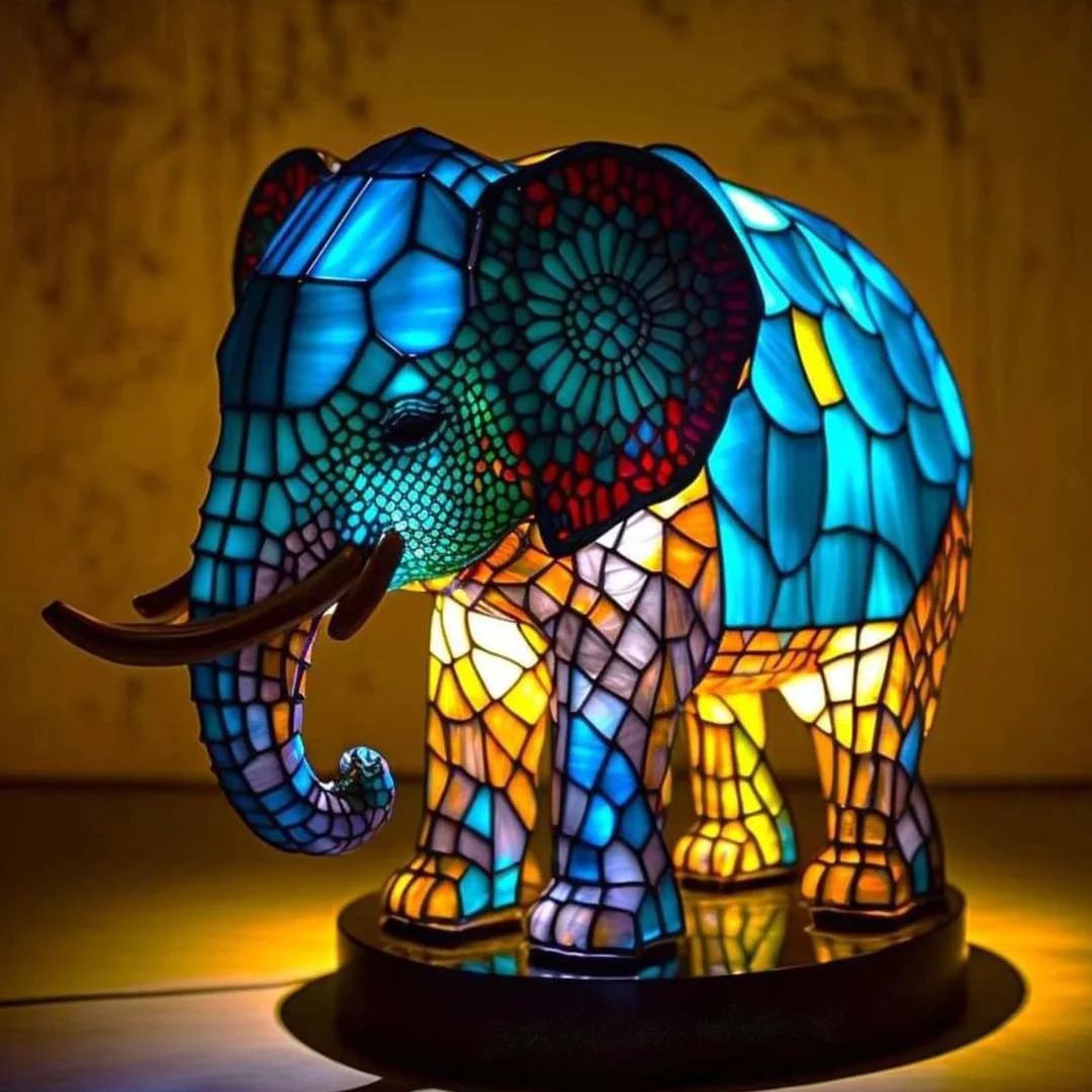 Teddy Bear – Magical Colored Glass Elephant Lamp