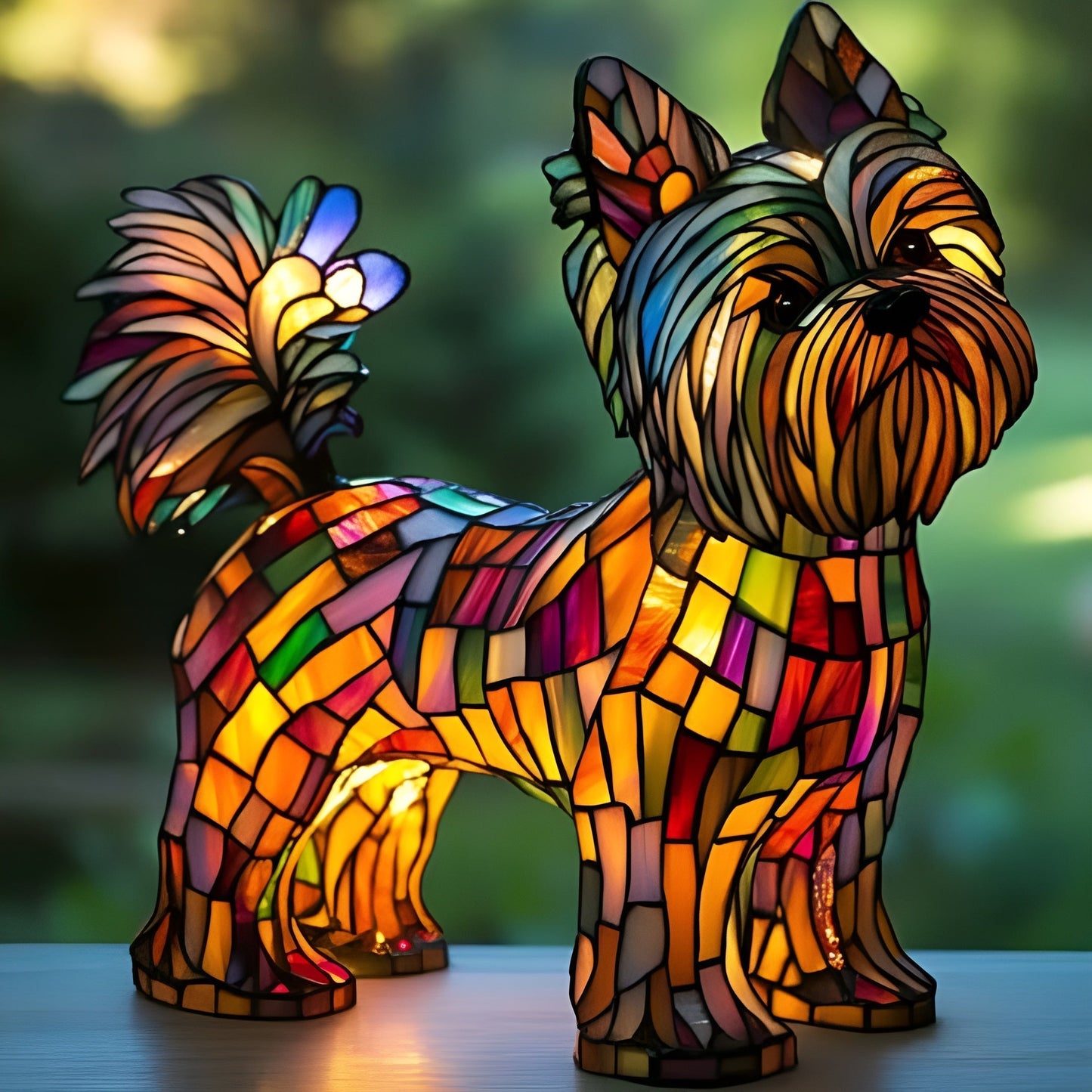 Plume – Magical Colored Glass Dog Lamp