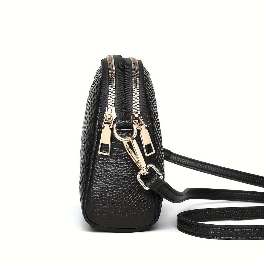 Cora | Belle small faux leather shoulder bag with crocodile pattern