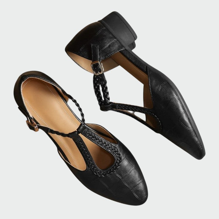 Olivia - Pointed T-Bar Mary Jane Shoes