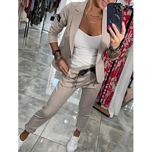 Zyora™ – Set su misura con giacca morbida e pantaloni jogger casual