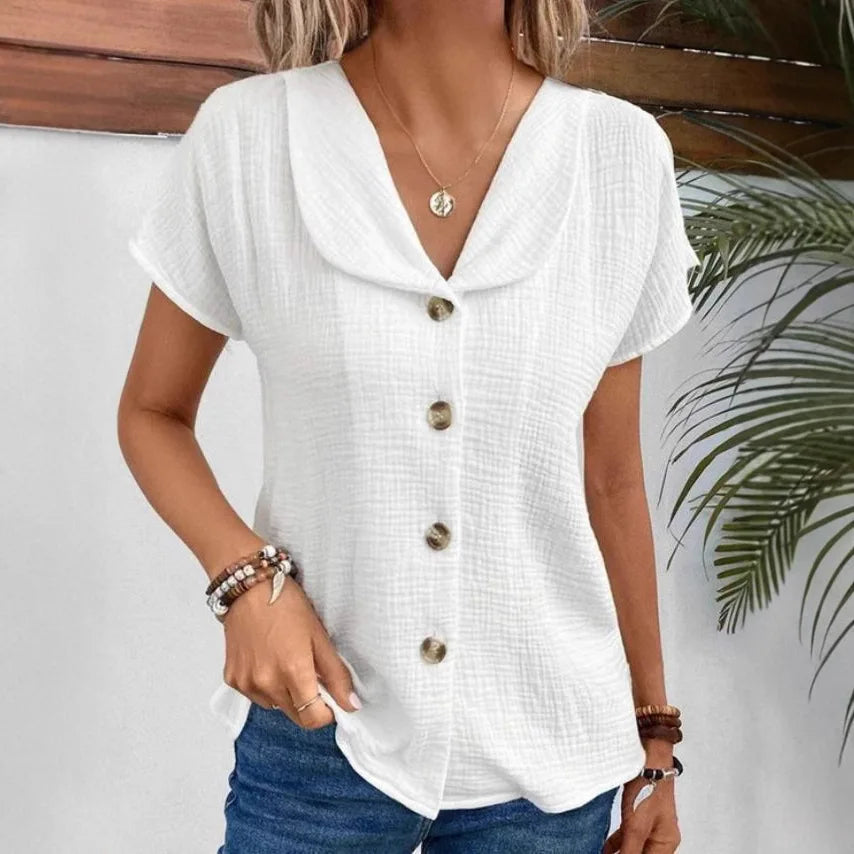 Camicia Colletto Peter Pan – Stile Casual Estivo 2025