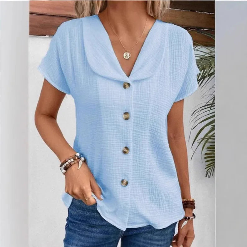 Camicia Colletto Peter Pan – Stile Casual Estivo 2025