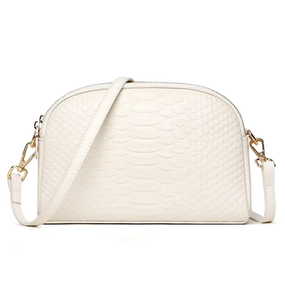 Cora | Belle small faux leather shoulder bag with crocodile pattern