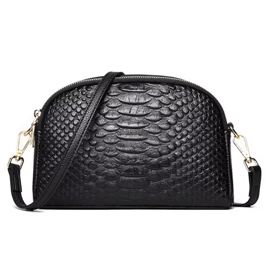 Cora | Belle small faux leather shoulder bag with crocodile pattern