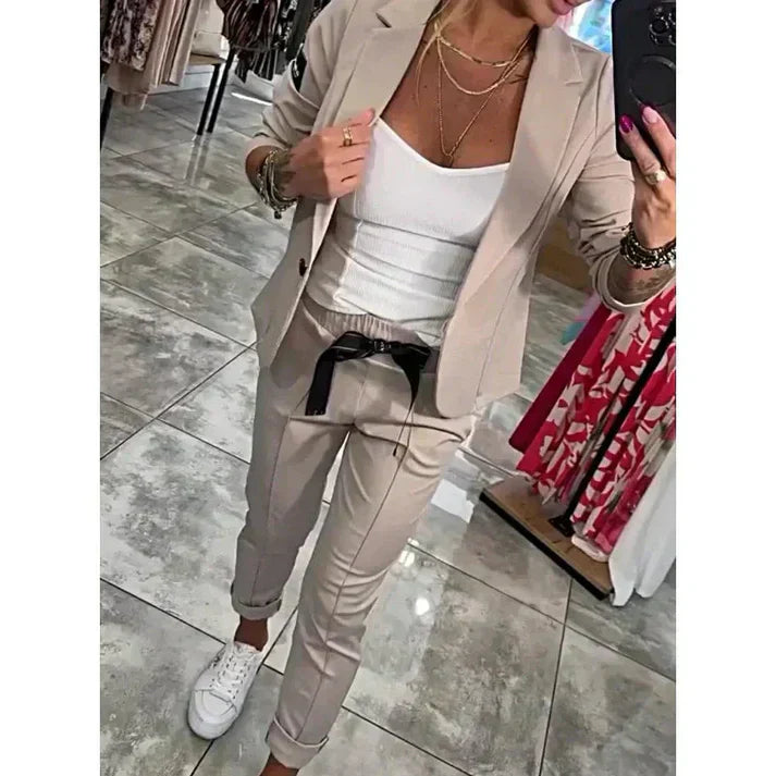Zyora™ – Set su misura con giacca morbida e pantaloni jogger casual