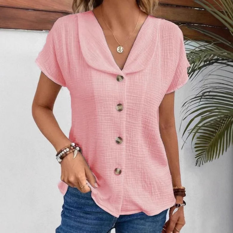Camicia Colletto Peter Pan – Stile Casual Estivo 2025