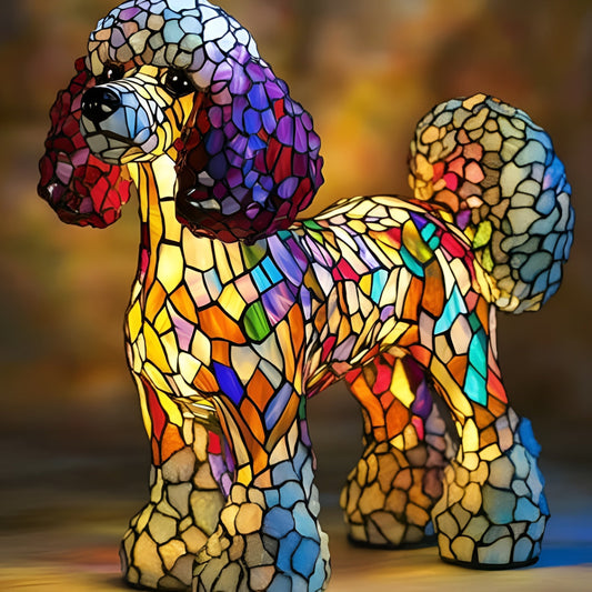 Pépette – Magical colored glass dog lamp