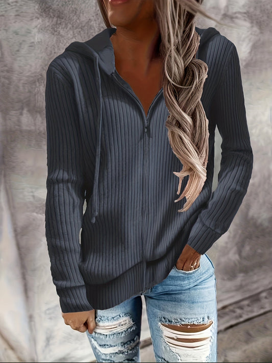 Moira – Felpa con cappuccio a maniche lunghe con zip e coulisse