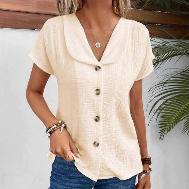 Camicia Colletto Peter Pan – Stile Casual Estivo 2025