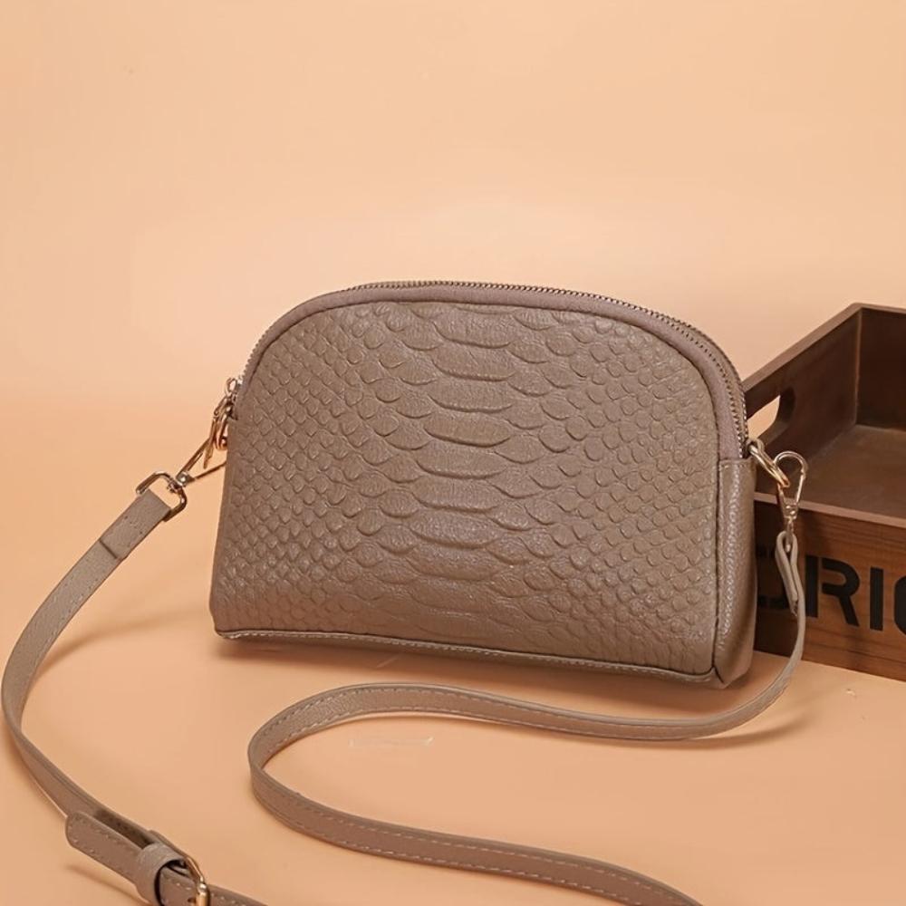 Cora | Belle small faux leather shoulder bag with crocodile pattern