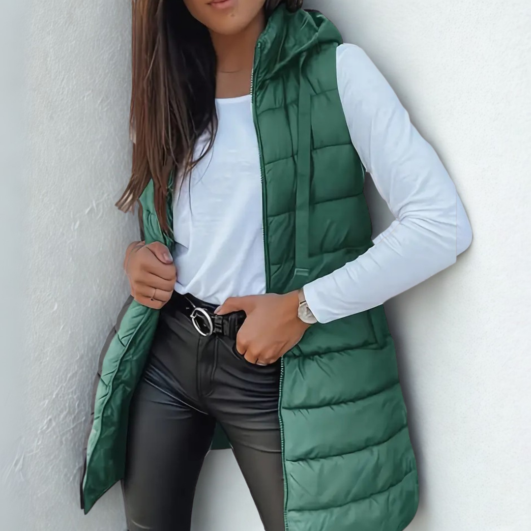 Maurina - Casual Sleeveless Long Puffer Vest