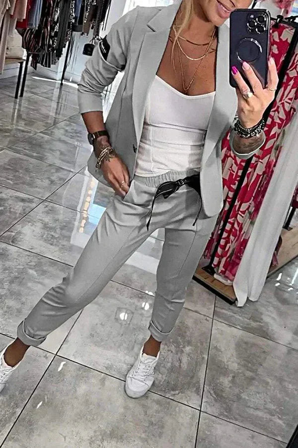 Zyora™ – Set su misura con giacca morbida e pantaloni jogger casual