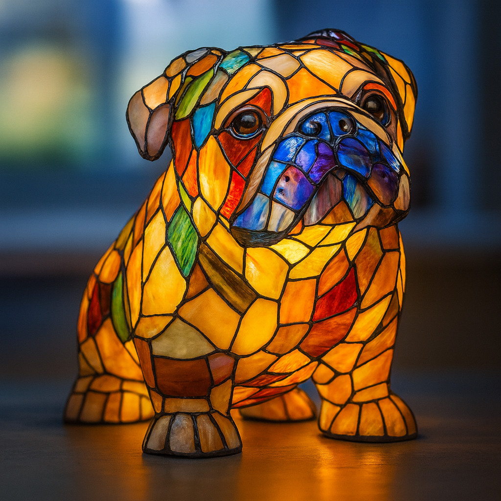 Noiraud – Magical colored glass dog lamp