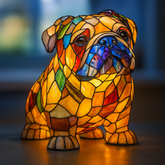 Noiraud – Magical colored glass dog lamp