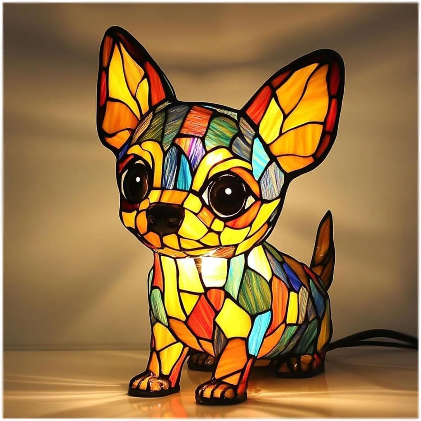 Patoune – Magical Colored Glass Dog Lamp