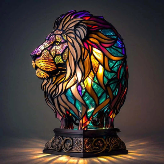 Minette - Magic Lion Glass Lamp