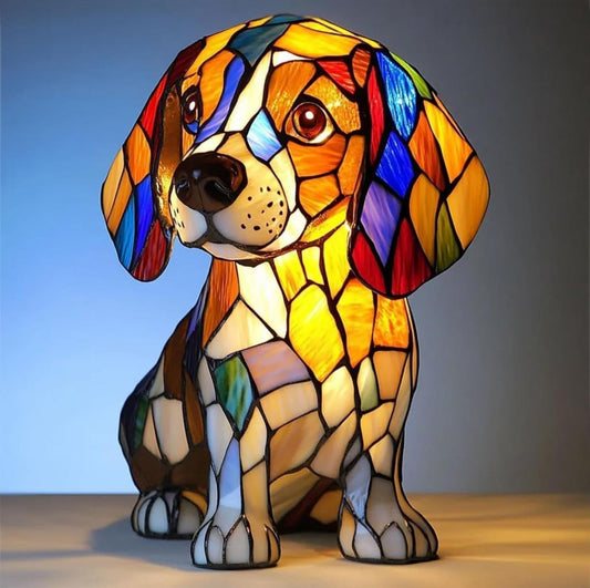 Pirouette – Magic Colored Glass Dog Lamp