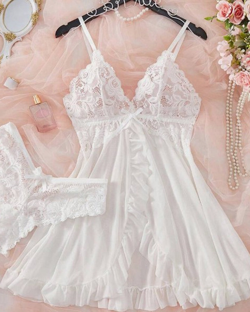 Set di pigiama trasparente in mesh