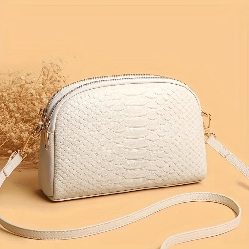 Cora | Belle small faux leather shoulder bag with crocodile pattern