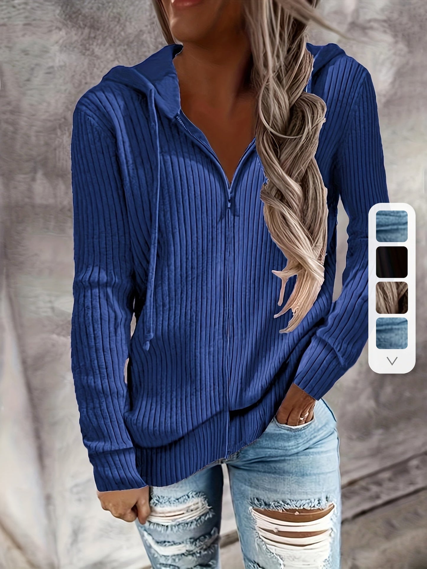 Moira – Felpa con cappuccio a maniche lunghe con zip e coulisse