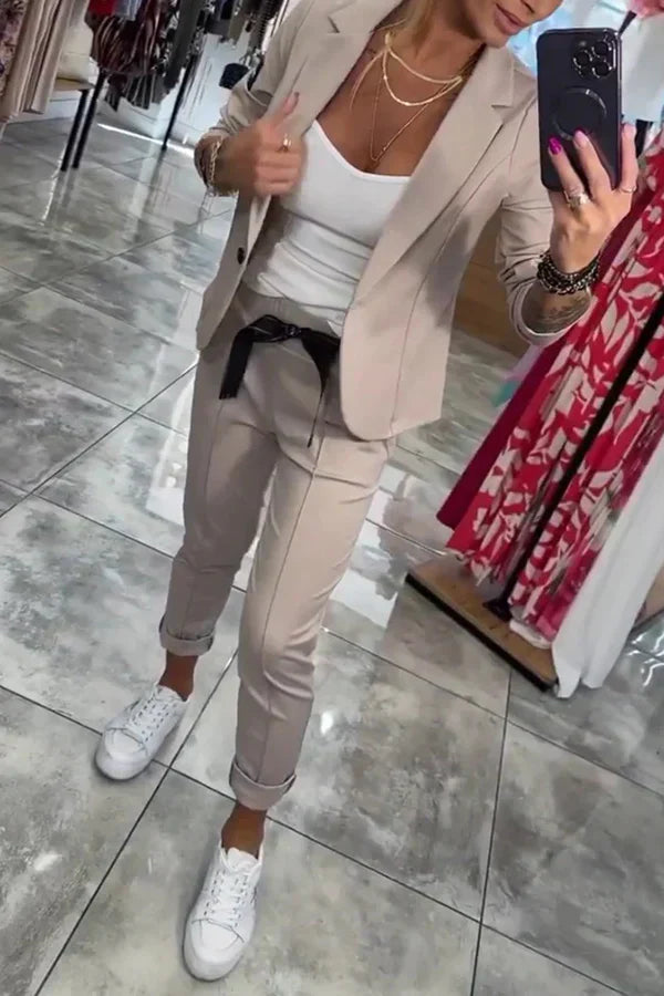 Zyora™ – Set su misura con giacca morbida e pantaloni jogger casual