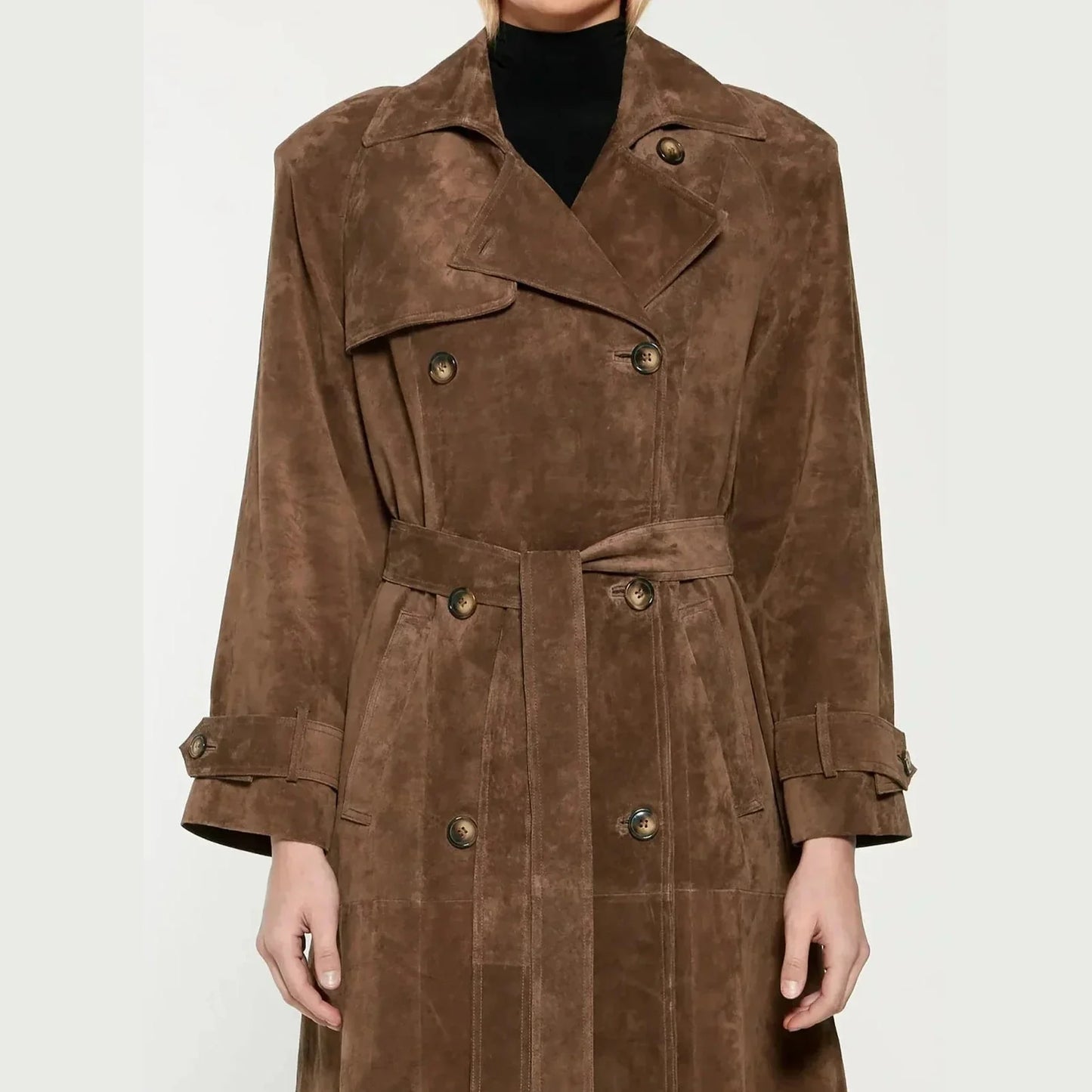 Harlow Suede Trench Coat